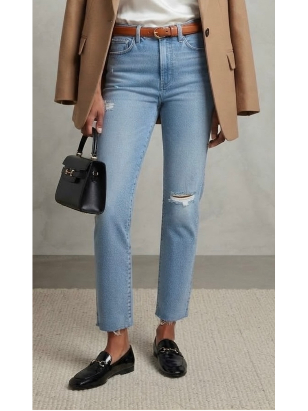 Madewell The Perfect Vintage Jean Size 27 Distressed Raw Hem Light Wash EUC